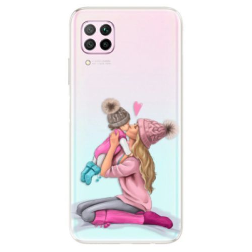 Odolné silikónové puzdro iSaprio - Kissing Mom - Blond and Girl - Huawei P40 Lite