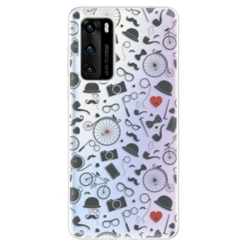 Odolné silikónové puzdro iSaprio - Vintage Pattern 01 - black - Huawei P40