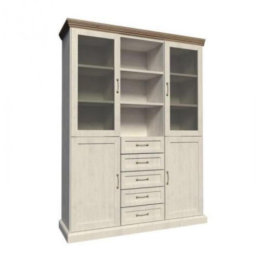 Vitrína ROYAL W2D sosna skandinávská / dub divoký Tempo Kondela