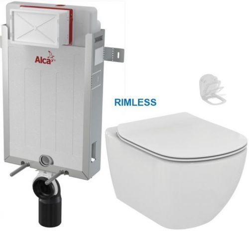 /SET - SET Renovmodul - předstěnový instalační systém + WC TESI RIMLESS (AM115/1000 X TE2)