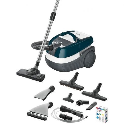 Viaceúčelový vysávač Bosch BWD41720 tyrkysov... + dárek Vysavač pro suché i mokré sání, filtr EPA H 10, hubice na tekutiny, kartáč na parkety, velká n