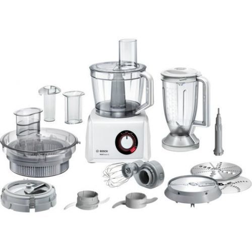 Kuchynský robot Bosch MC812W872 biely... 1250 W, mísa 3,9 l, plast. hnět. hák, universální nůž, mích./šleh. metla, tritan mixér 1,5 l, oboustranný kro