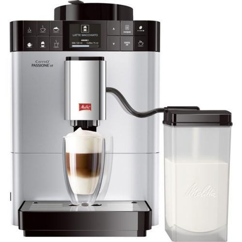 Espresso Melitta Passione One Touch Stříbrné strieborn... + dárek Plně automatický kávovar, vyjímatelný mléčný systém s externí nádobou na mléko, bare