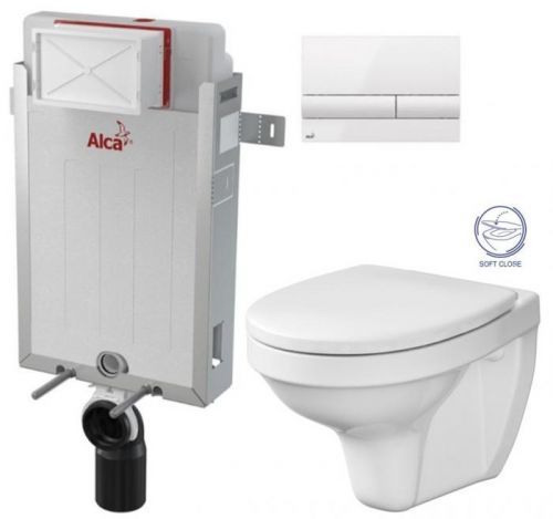 /SET - SET Renovmodul - předstěnový instalační systém + tlačítko M1710 + WC CERSANIT DELFI + SOFT SEDÁTKO (AM115/1000 M1710 DE2)