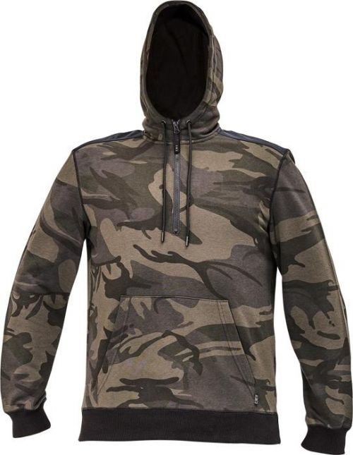 Cerva Mikina s kapucňou camouflage  L