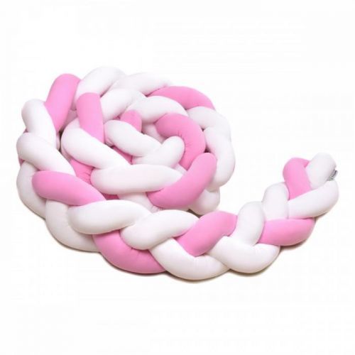 T-TOMI Pletený mantinel 360 cm, white + pink