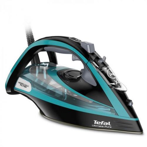 Žehlička  Tefal Ultimate Pure FV9844E0 tyrkysov... Příkon 3200 W, parní ráz 250 g, kontinuální výstup páry 60 g/min, automatické vypnutí, žehl. plocha