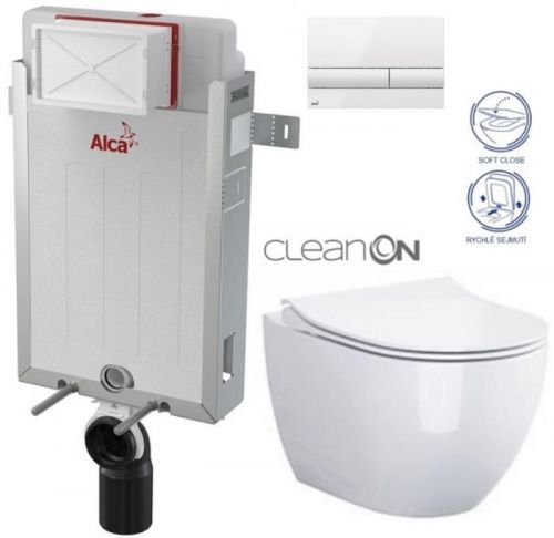 /SET/ALCAPLAST - SET Renovmodul - předstěnový instalační systém + tlačítko M1710 + WC OPOCZNO CLEANON URBAN HARMONY + SEDÁTKO (AM115/1000 M1710 HA1)