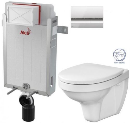 /SET - SET Renovmodul - předstěnový instalační systém + tlačítko M1721 + WC CERSANIT DELFI + SOFT SEDÁTKO (AM115/1000 M1721 DE2)