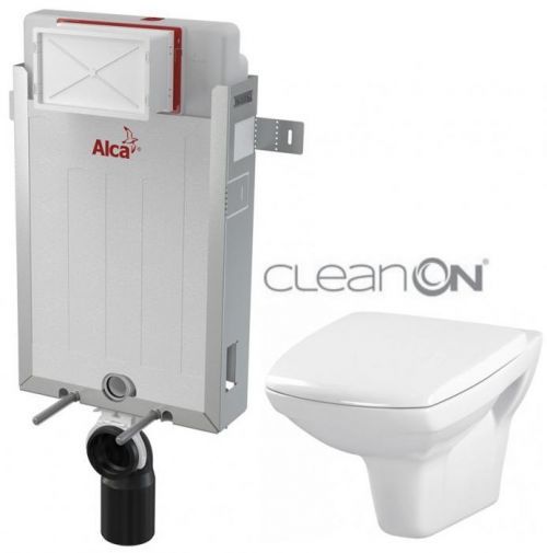 /SET/ALCAPLAST - SET Renovmodul - předstěnový instalační systém - 1 m AM115/1000 pro závěsné WC CERSANIT CLEANON CARINA + SEDÁTKO (AM115/1000 X CA1)