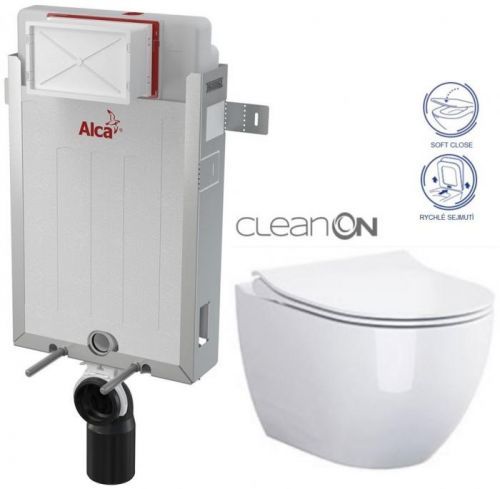 /SET/ALCAPLAST - SET Renovmodul - předstěnový instalační systém + WC OPOCZNO CLEANON URBAN HARMONY + SEDÁTKO (AM115/1000 X HA1)