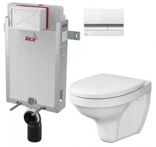 /SET - SET Renovmodul - předstěnový instalační systém + tlačítko M1720-1 + WC CERSANIT DELFI + SEDÁTKO (AM115/1000 M1720-1 DE1)