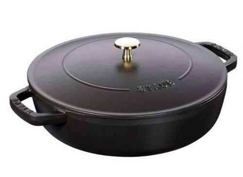 Liatinový kastról s pokrievkou Chistera Staub čierna 28 cm 3,7 l