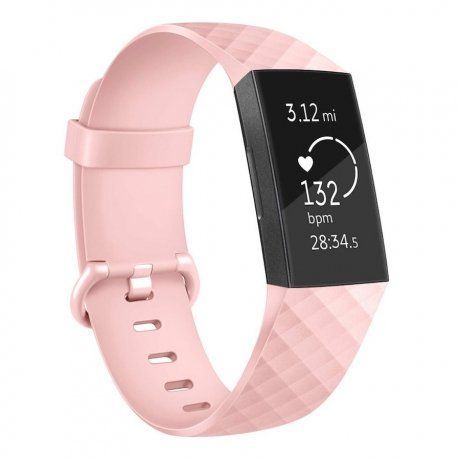Fitbit Charge 3 Silicone Diamond (Small) remienok, Sand Pink