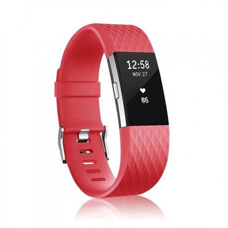 Fitbit Charge 2 Silicone Diamond (Small) remienok, Red