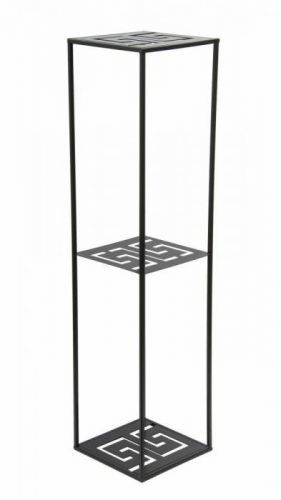 Moderní stojan na květináč Labyrint 100 cm ČERNÝ
