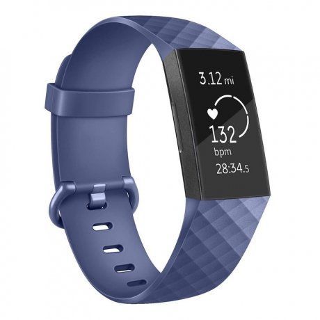 Fitbit Charge 3 Silicone Diamond (Small) remienok, Dark Blue