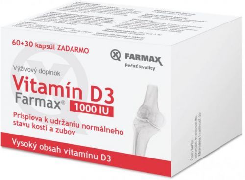 FARMAX Vitamín D3 1000 IU 60+30cps zadarmo