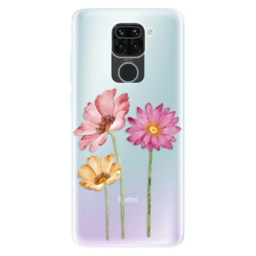 Odolné silikónové puzdro iSaprio - Three Flowers - Xiaomi Redmi Note 9