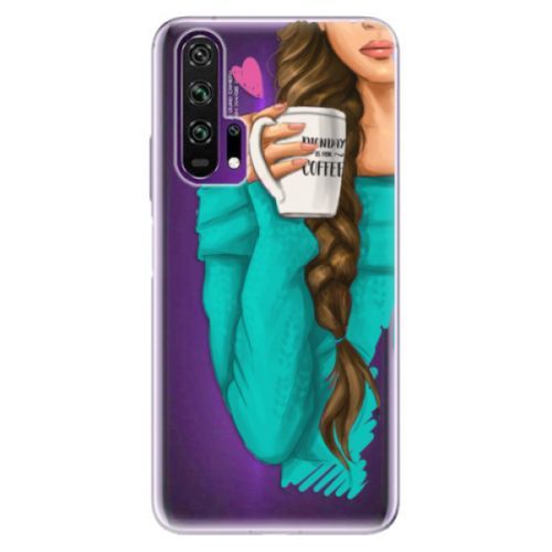 Odolné silikónové puzdro iSaprio - My Coffe and Brunette Girl - Honor 20 Pro