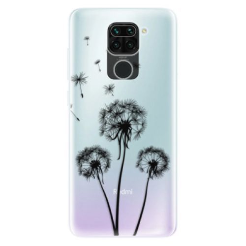 Odolné silikónové puzdro iSaprio - Three Dandelions - black - Xiaomi Redmi Note 9