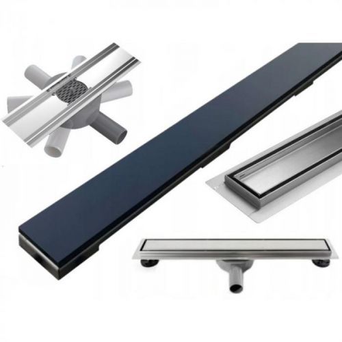 Odtokový žlab MEXEN FLAT se sifonem 100 cm černý