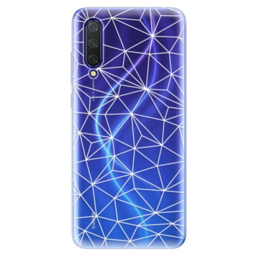 Odolné silikónové puzdro iSaprio - Abstract Triangles 03 - white - Xiaomi Mi 9 Lite