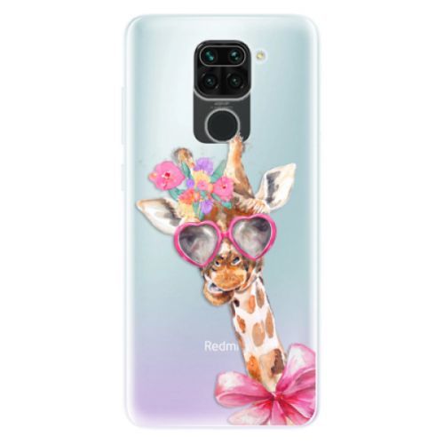 Odolné silikónové puzdro iSaprio - Lady Giraffe - Xiaomi Redmi Note 9