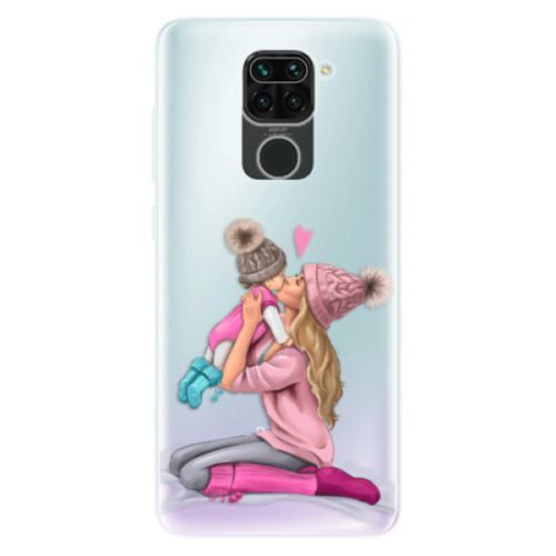 Odolné silikónové puzdro iSaprio - Kissing Mom - Blond and Girl - Xiaomi Redmi Note 9
