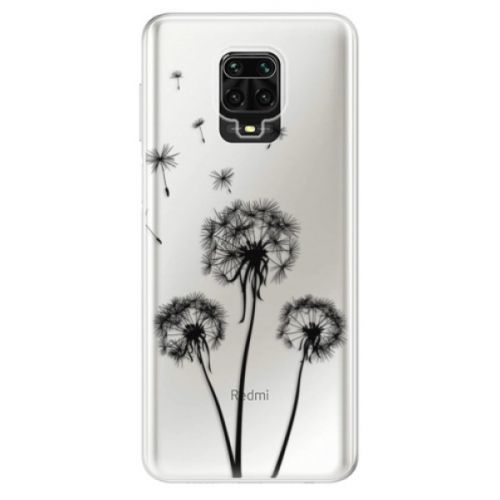Odolné silikónové puzdro iSaprio - Three Dandelions - black - Xiaomi Redmi Note 9 Pro / Note 9S