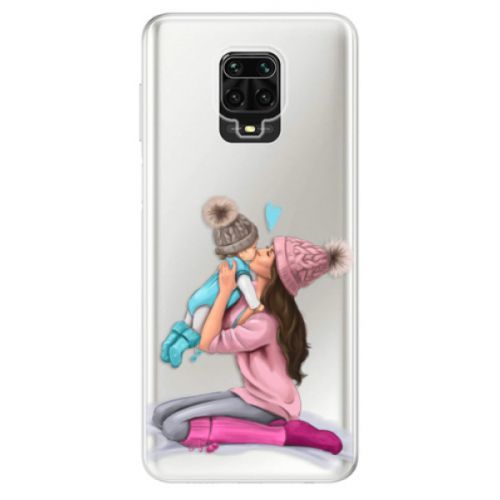 Odolné silikónové puzdro iSaprio - Kissing Mom - Brunette and Boy - Xiaomi Redmi Note 9 Pro / Note 9S