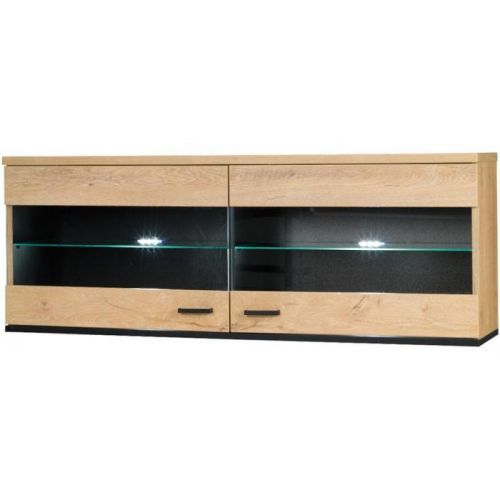 Skrinka závesná 9 John dub lefkas/čierna