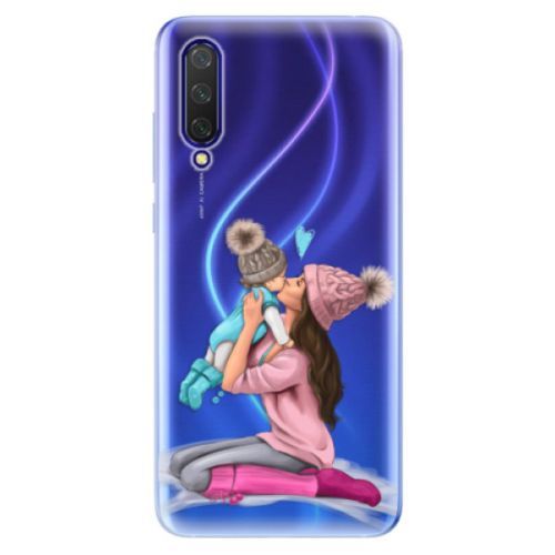 Odolné silikónové puzdro iSaprio - Kissing Mom - Brunette and Boy - Xiaomi Mi 9 Lite