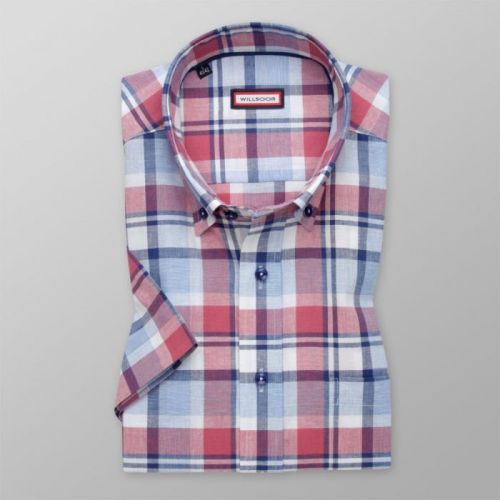 Pánska košeľa Slim Fit s červeným károvaným vzorom 11874