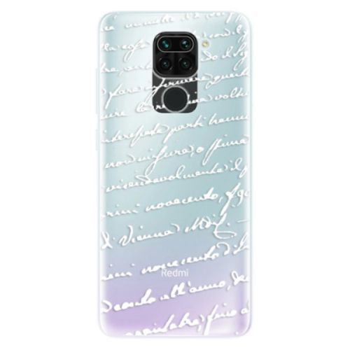 Odolné silikónové puzdro iSaprio - Handwriting 01 - white - Xiaomi Redmi Note 9