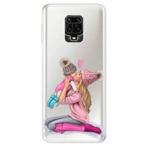 Odolné silikónové puzdro iSaprio - Kissing Mom - Blond and Girl - Xiaomi Redmi Note 9 Pro / Note 9S