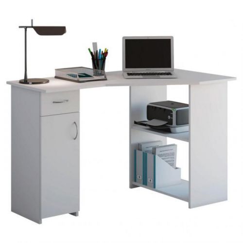 Rohový Písací Stôl Linzia Biela