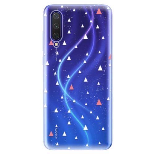 Odolné silikónové puzdro iSaprio - Abstract Triangles 02 - white - Xiaomi Mi 9 Lite