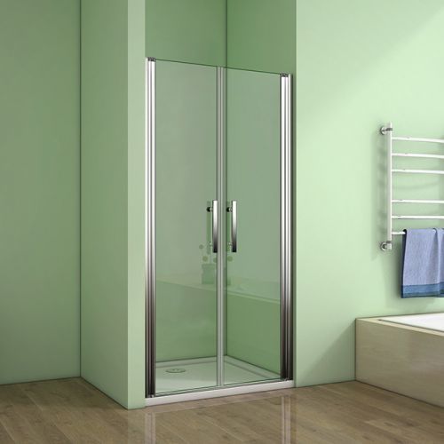 H K - Sprchové dveře MELODY D2 140 dvoukřídlé 136-140 x 195 cm, čiré sklo (SE- MELODYD2140)