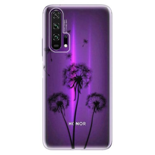 Odolné silikónové puzdro iSaprio - Three Dandelions - black - Honor 20 Pro