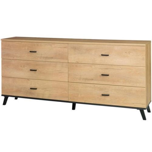 Komoda 5 John dub lefkas/čierna