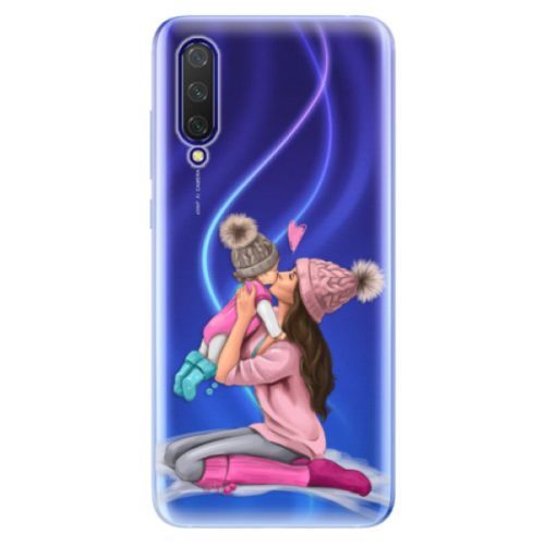 Odolné silikónové puzdro iSaprio - Kissing Mom - Brunette and Girl - Xiaomi Mi 9 Lite