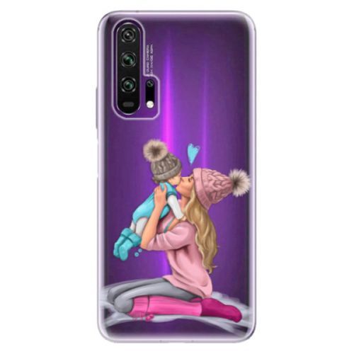 Odolné silikónové puzdro iSaprio - Kissing Mom - Blond and Boy - Honor 20 Pro