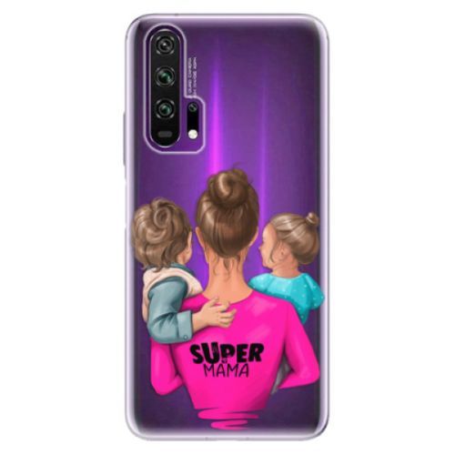 Odolné silikónové puzdro iSaprio - Super Mama - Boy and Girl - Honor 20 Pro