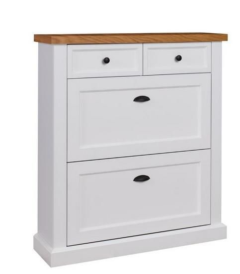 Skrinka na topánky Galia P01 biela/dub Natura