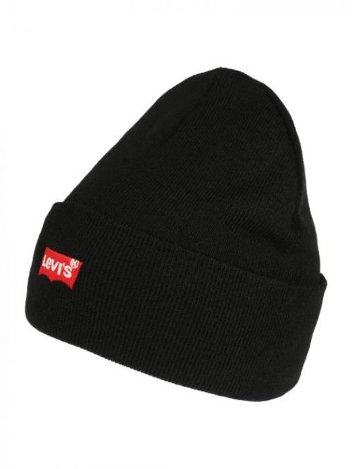 LEVI'S Čiapky 'RED BATWING EMBROIDERED SLOUCHY BEANIE'  čierna