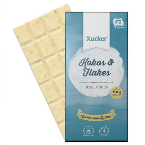 Xucker Biela čokoláda Kokos & Vločky 100 g