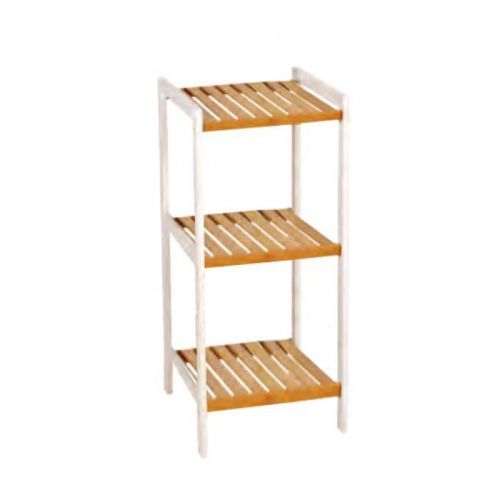 Regál, přírodní bambus / bílá, ERAVA TYP1