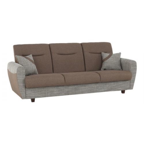 Trojsed, rozkládací, hnědý, MILO 3 SED