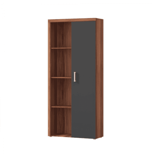 Policová skříň s regálem, švestka / šedý grafit, CHERIS 2